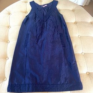 Calypso St. Barths silk navy blue sleeveless dress